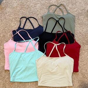 Set of 7 Strappy Tank Tops in Various Colors *VIRAL*